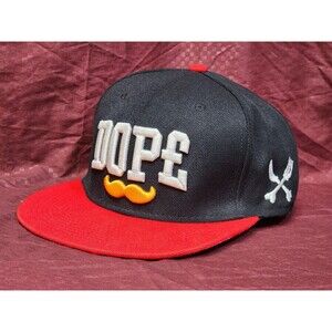 Red And Black Dope With Mustache Baseball Cap Red Cap